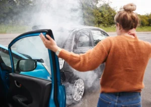 rear-view-of-female-motorist-with-head-injury